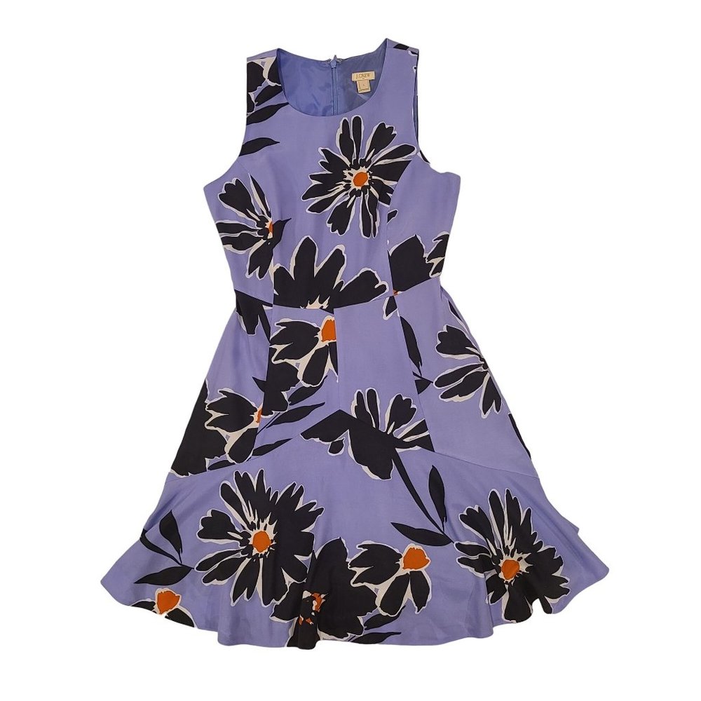 J.Crew Floral Lavender Midi Dress Women's Size 2